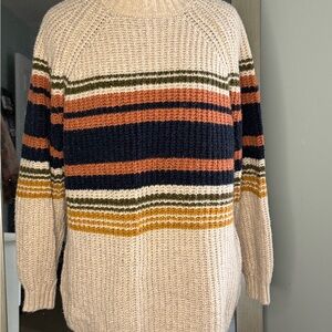 Women's Universal Thread Cozy Striped Turtleneck Sweater in Multicolor